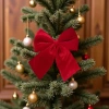 Velvet bow Christmas decorations, handcrafted hanging ornaments, holiday fabric decorations, home decoration gifts, indoor home decoration, outdoor decoration, clothes and accessories Specification image